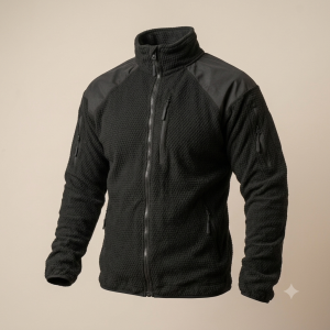 Chaqueta forro polar panal color negro