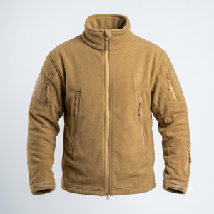 Chaqueta forro polar sin capucha color mostaza