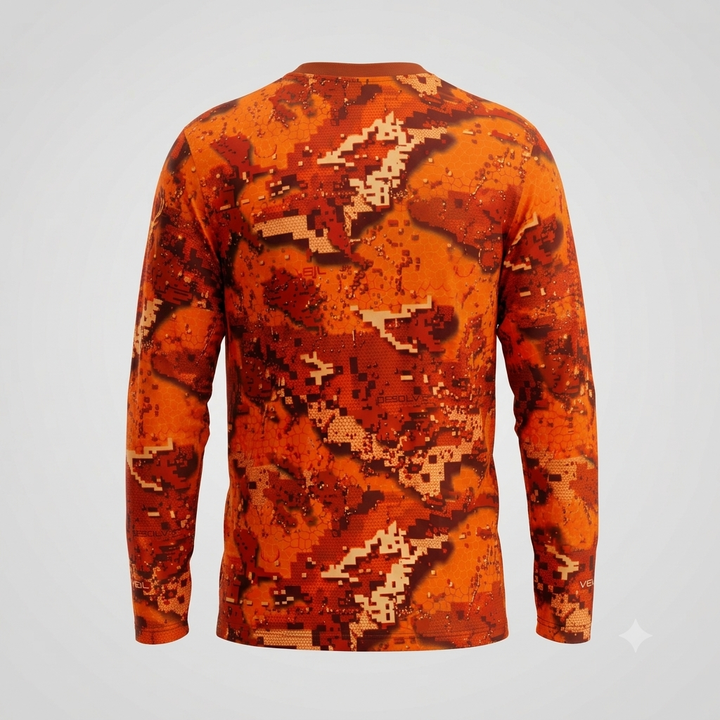 Camiseta elástica manga larga Pixel Naranja - Imagen 2