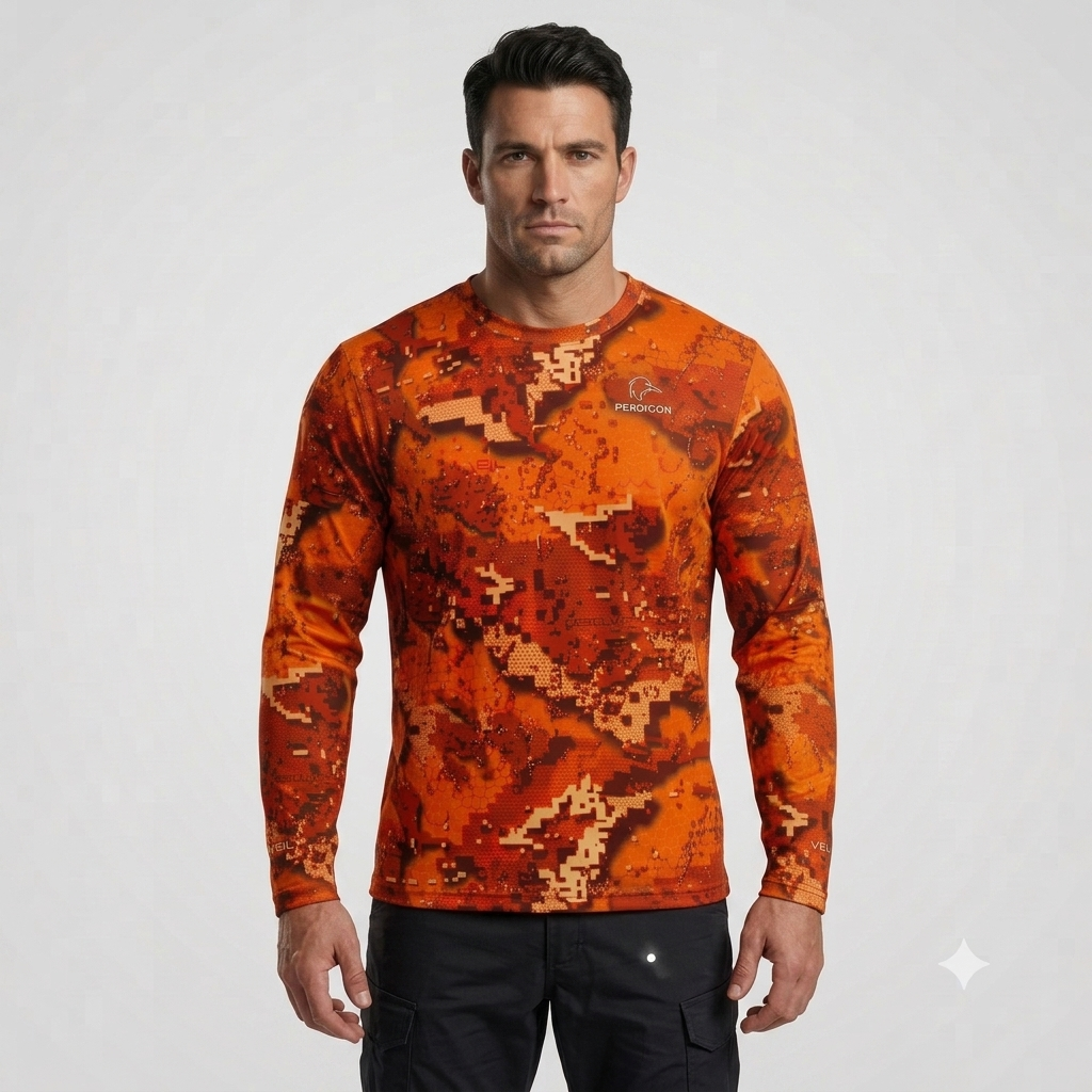 Camiseta elástica manga larga Pixel Naranja - Imagen 3
