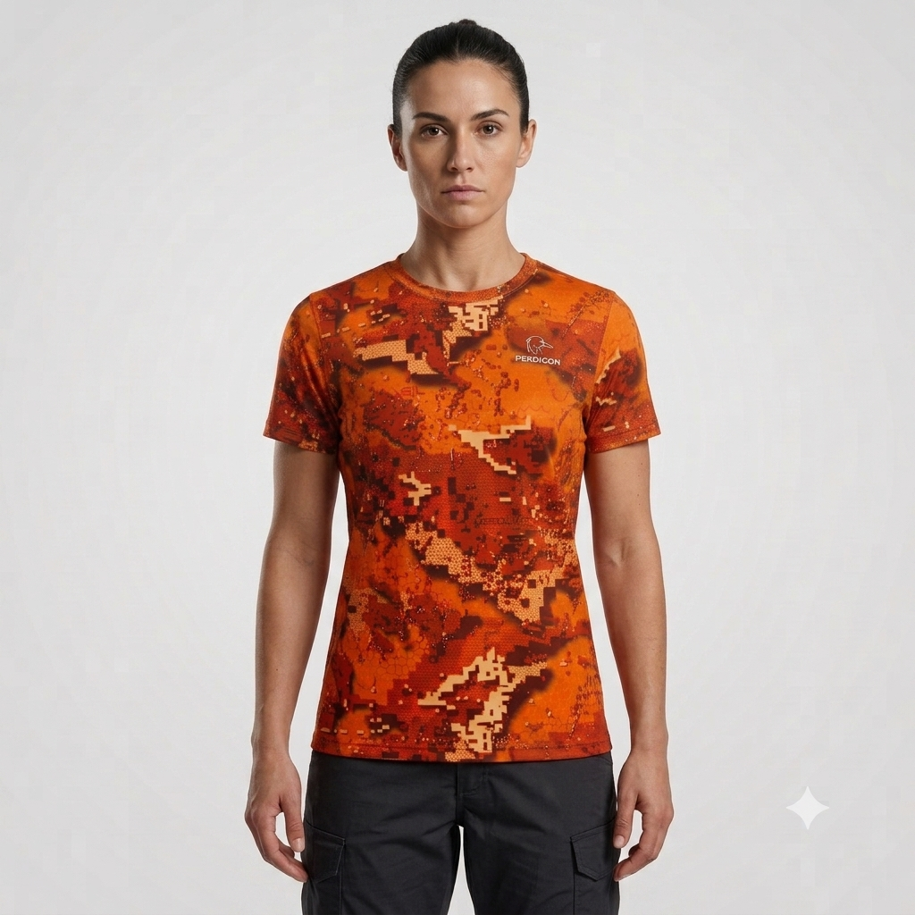 Camiseta elástica manga corta Pixel Naranja - Imagen 4