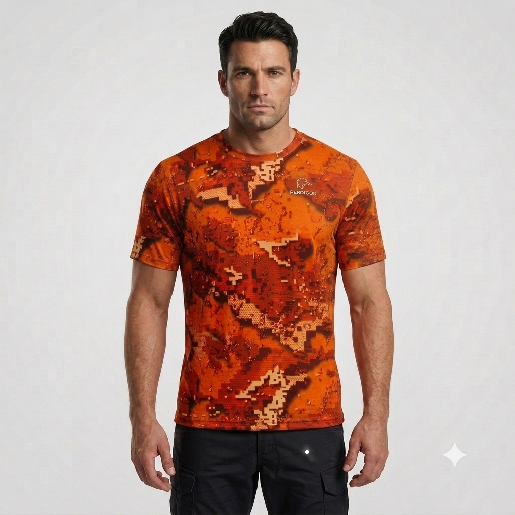 Camiseta elástica manga corta Pixel Naranja - Imagen 3