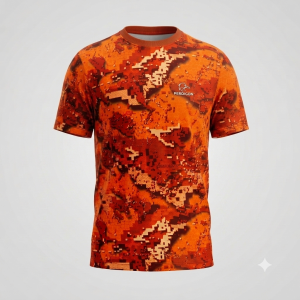 Camiseta elástica manga corta Pixel Naranja