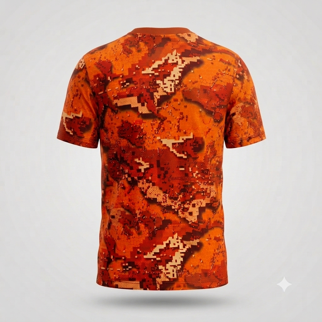 Camiseta elástica manga corta Pixel Naranja - Imagen 2