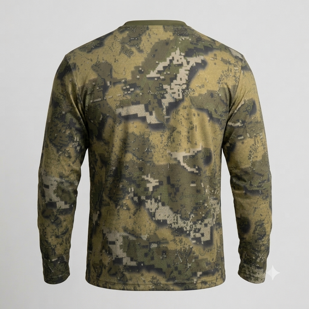 Camiseta elástica manga larga Pixel Verde - Imagen 2
