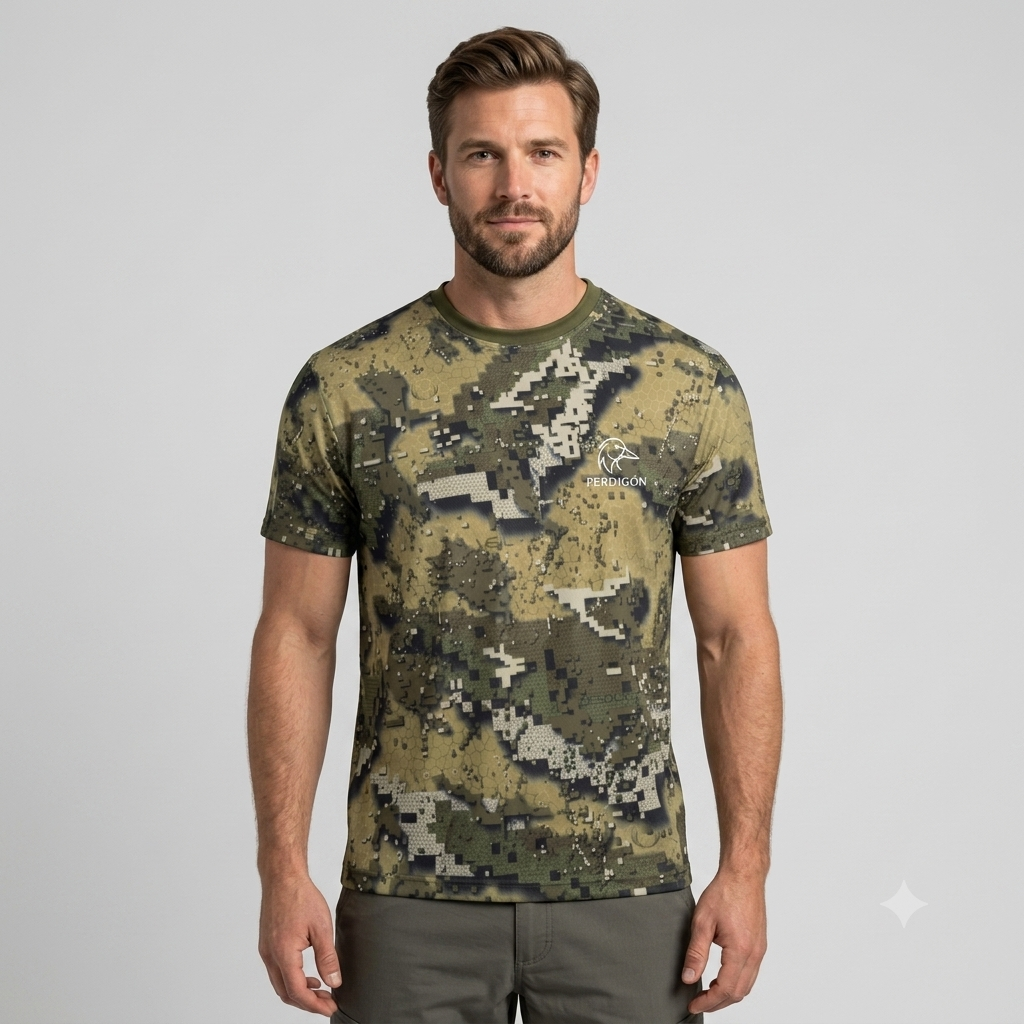Camiseta elástica manga corta Pixel Verde - Imagen 3