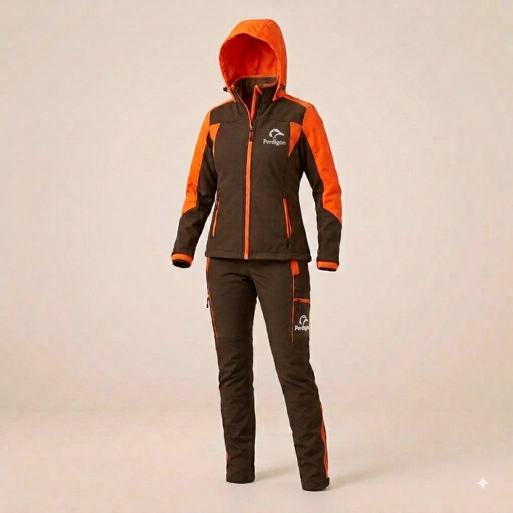 Conjunto Softshell marron naranja