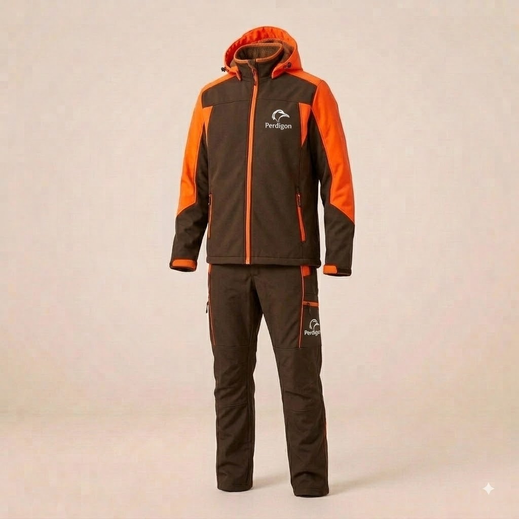 Conjunto Softshell marron naranja